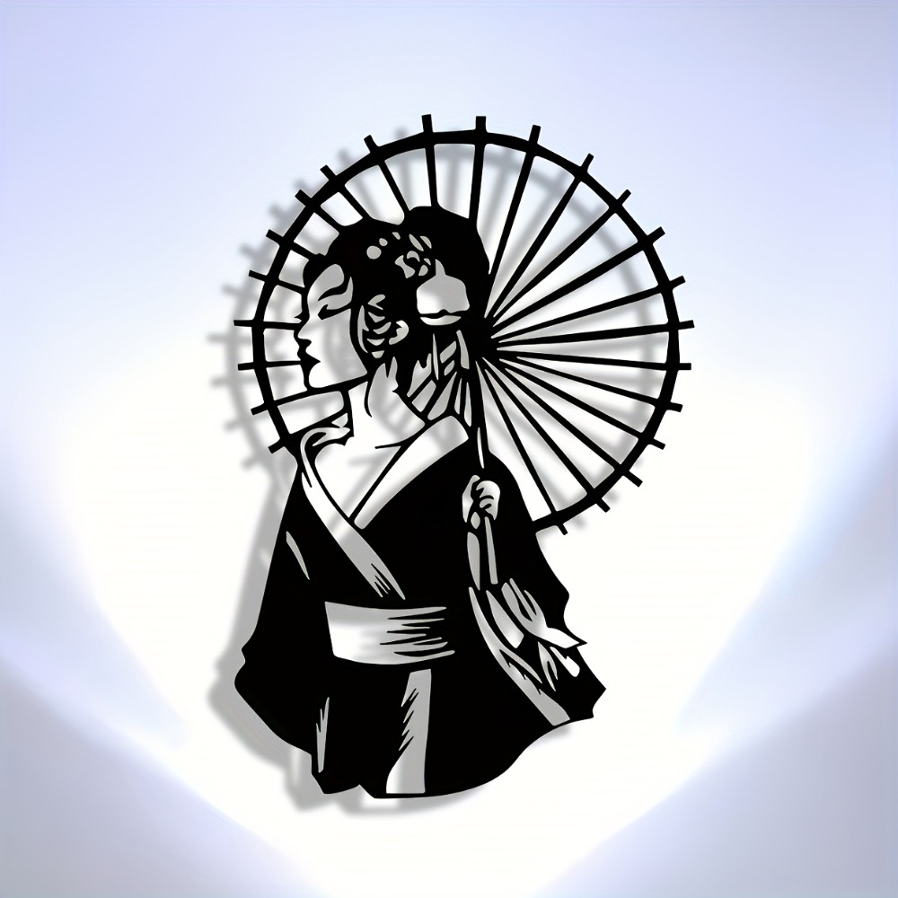Home Office Minimalist - Romantic Umbrella Girl Metal Sign, Minimalist