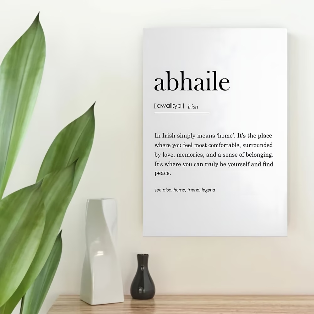 Home Office Minimalist - Modern,Minimalist Abhaile Quotes Wall Art Print