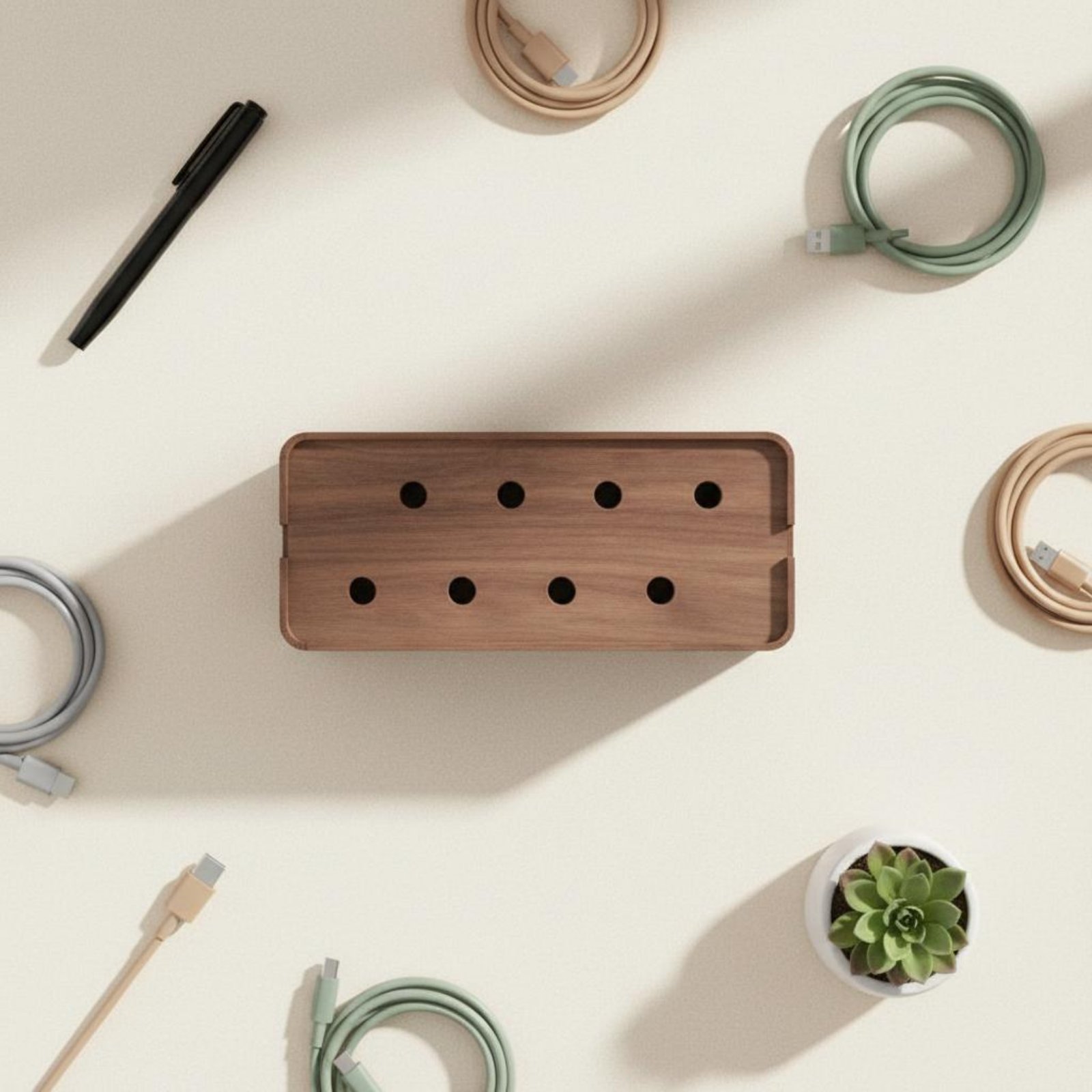 Power Strip Box Walnut Finish  - Power Strip Desk avis et prix