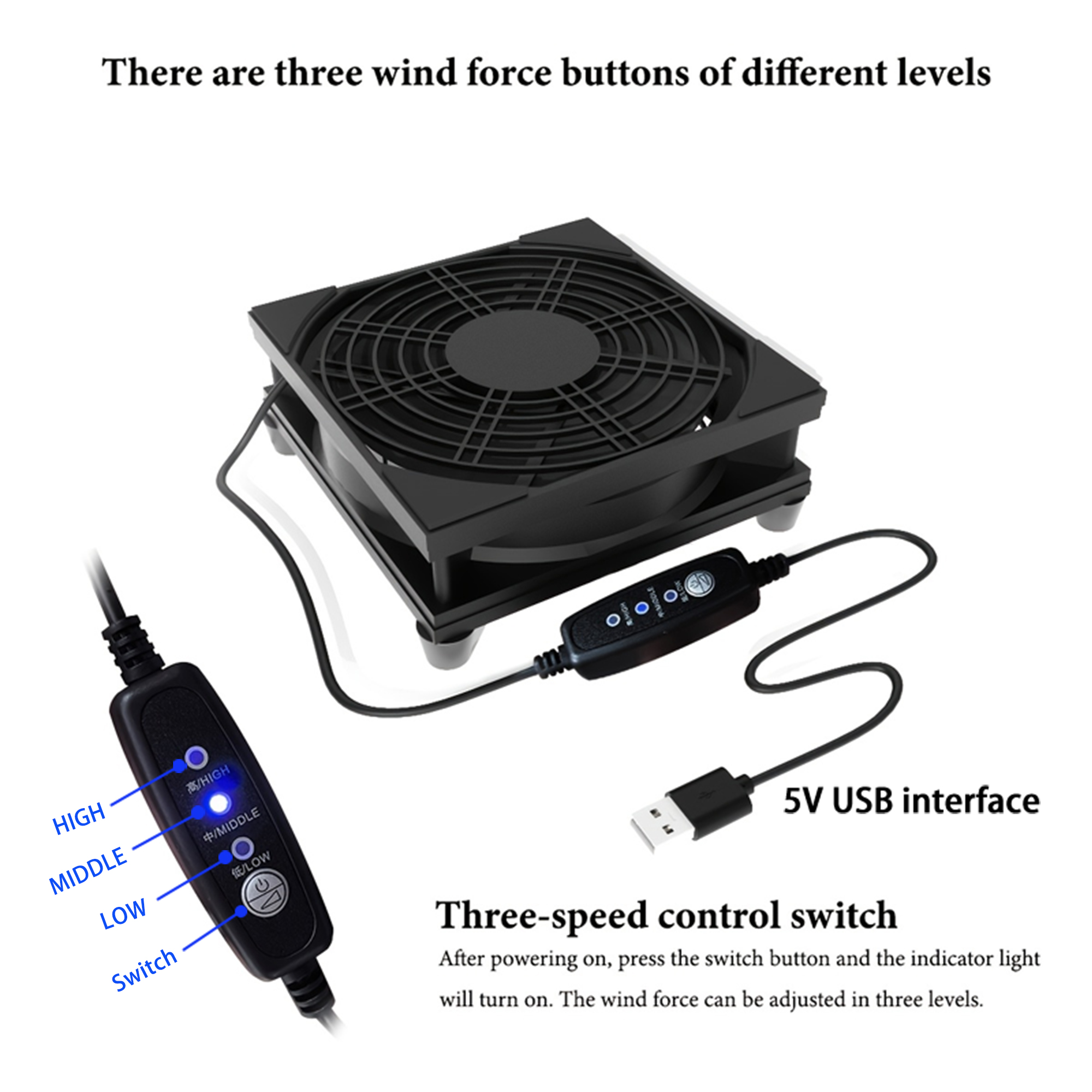 USB 3-Speed Quiet Cooling Fan  - Usb Desk Fan avis et prix