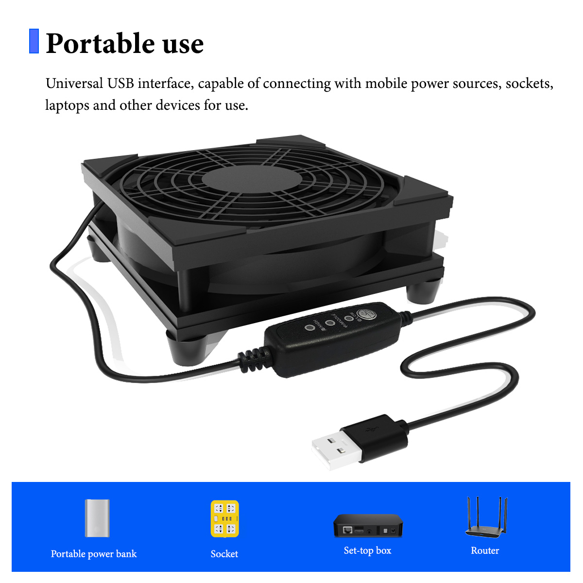 USB 3-Speed Quiet Cooling Fan  - Usb Desk Fan avis et prix