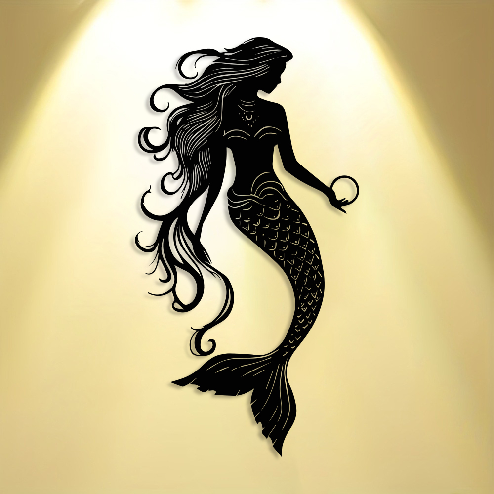 Elegant Mermaid Metal Wall Art - Home Office Minimalist avis et prix
