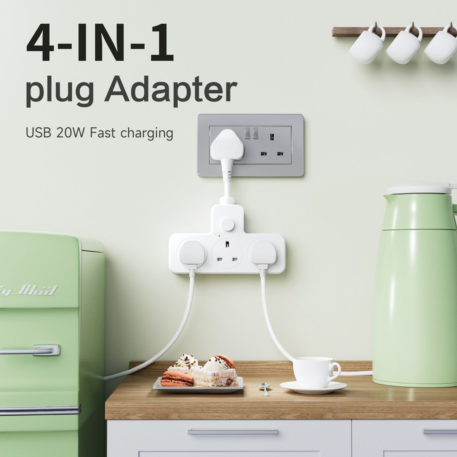 UK Power Plug Wall Outlet 13A  - Power Strip Desk avis et prix
