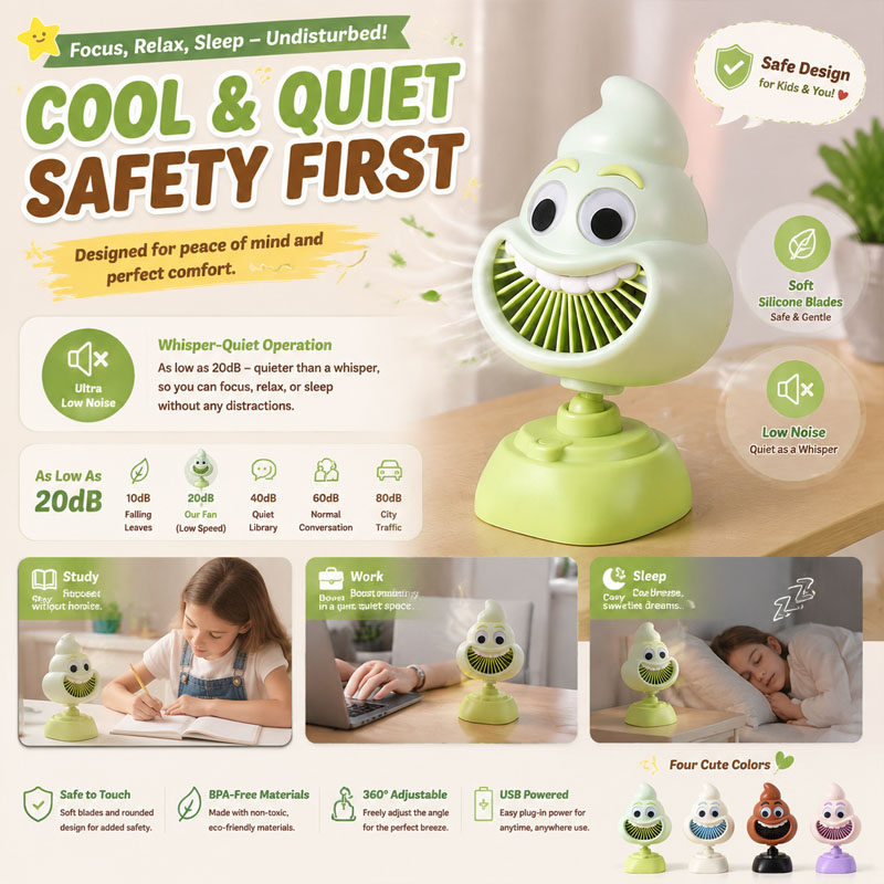 Funny Poop Emoji Mini Desktop  - Usb Desk Fan avis et prix
