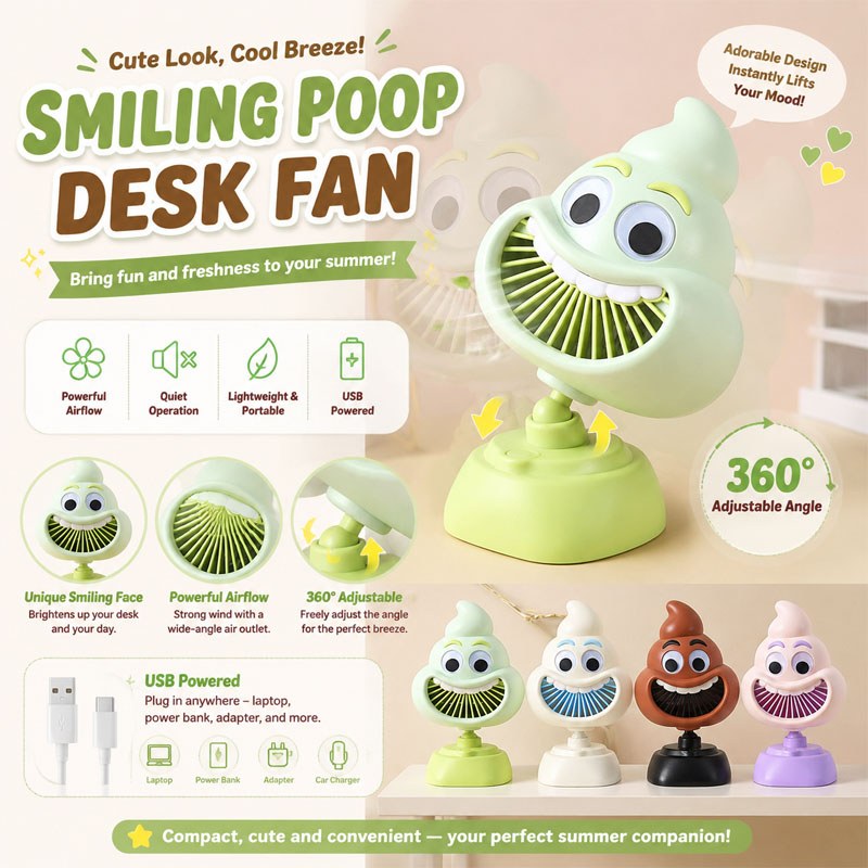 Funny Poop Emoji Mini Desktop  - Usb Desk Fan avis et prix
