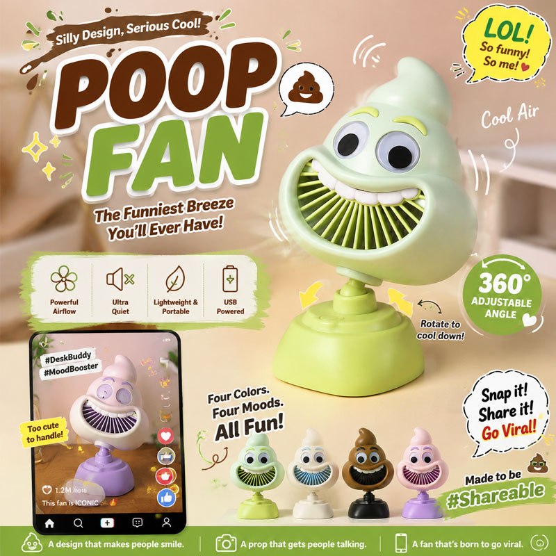 Funny Poop Emoji Mini Desktop  - Usb Desk Fan avis et prix
