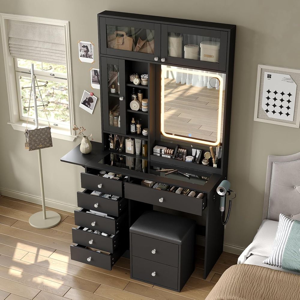 72 Tall LED Mirror Vanity Desk - Desk Charging Station avis et prix