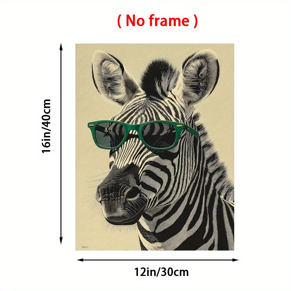 Zebra with Green Sunglasses Ca - Home Office Minimalist avis et prix
