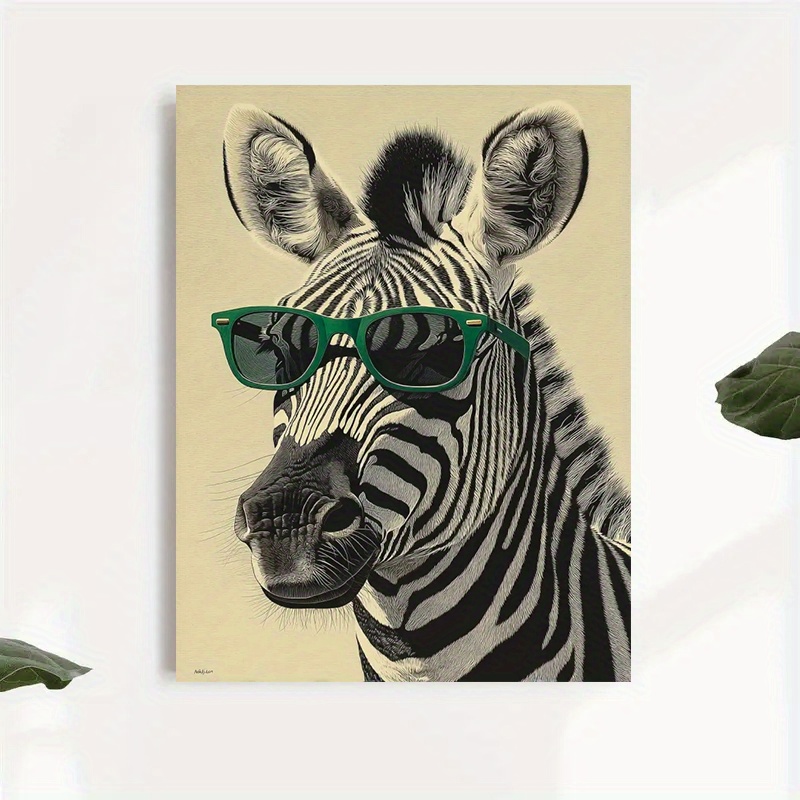 Zebra with Green Sunglasses Ca - Home Office Minimalist avis et prix