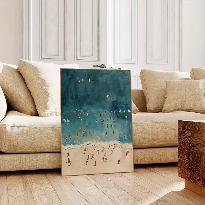 Minimalist Beach Scene Canvas  - Home Office Minimalist avis et prix