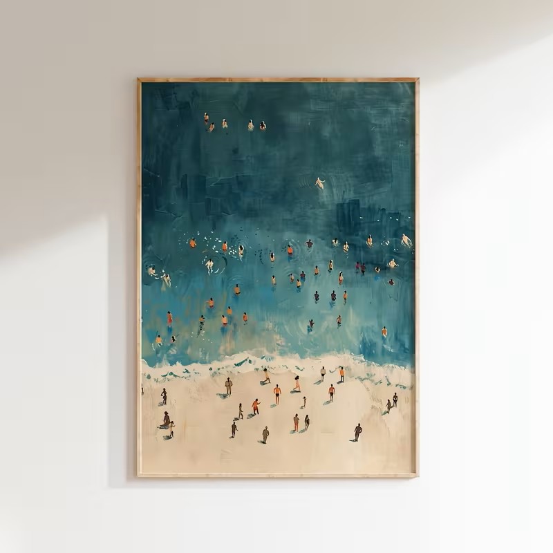 Minimalist Beach Scene Canvas  - Home Office Minimalist avis et prix