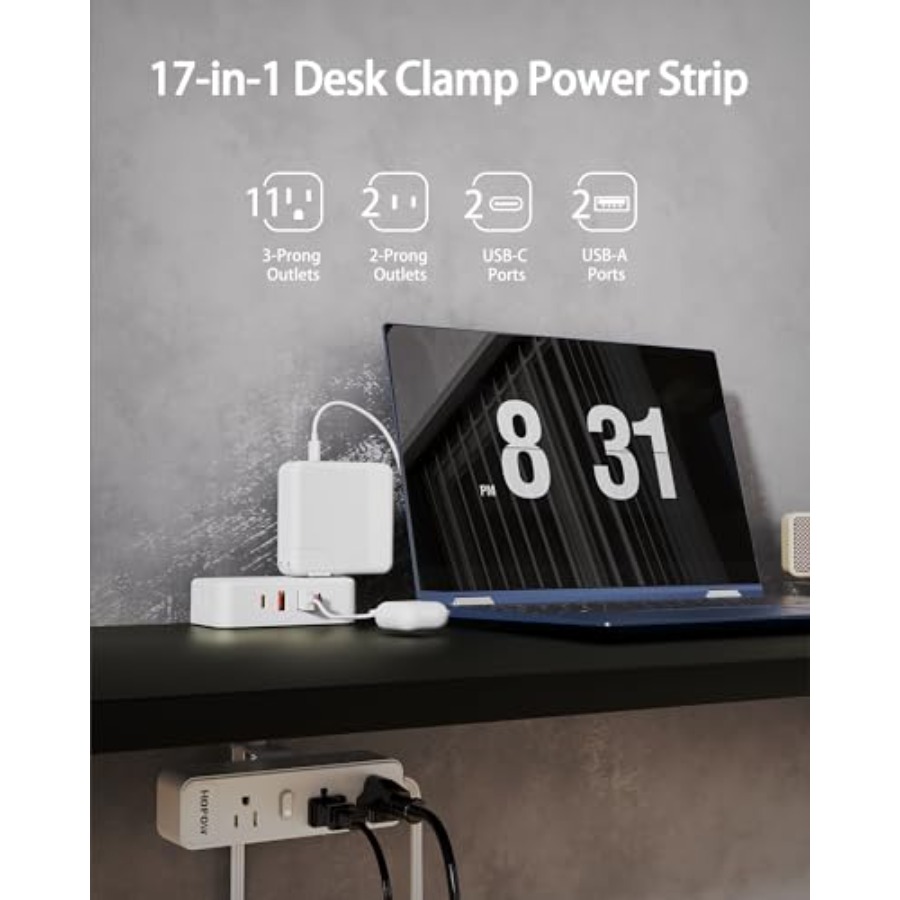 Dual Layer Desk Clamp Power St - Power Strip Desk avis et prix