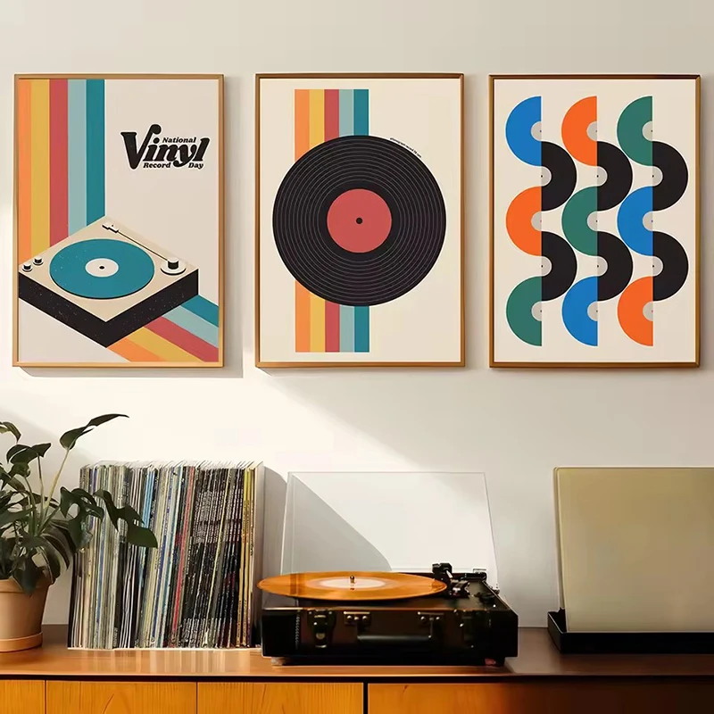 Mid Century Vinyl Record Canva - Home Office Minimalist avis et prix