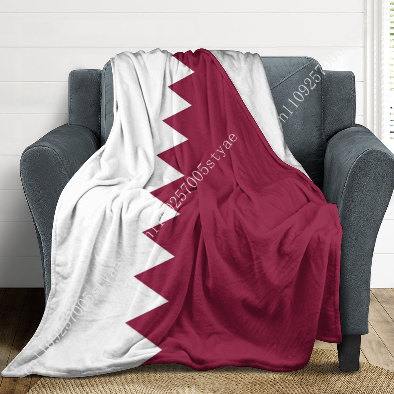 Qatar Flag Flannel Blankets Ar - Home Office Qatar avis et prix