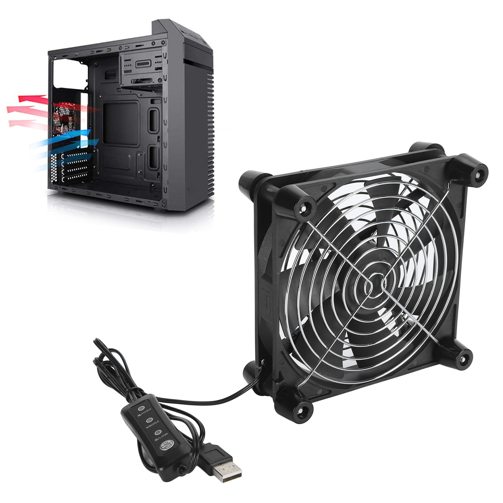 140mm Computer Case Fan 3 Spee - Usb Desk Fan avis et prix