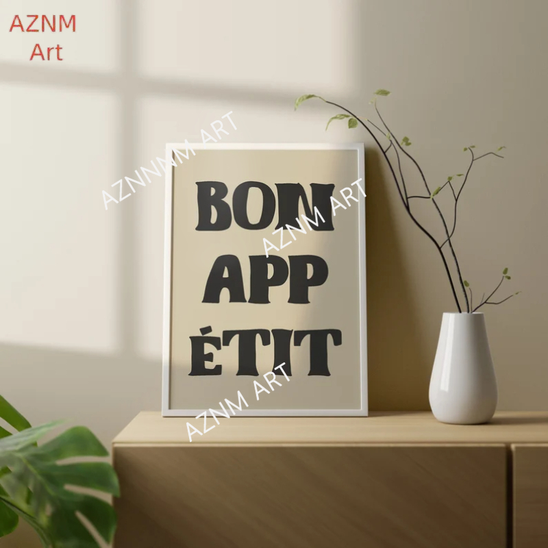 1pc Bon Appetit Art Poster Fre - Home Office Minimalist avis et prix