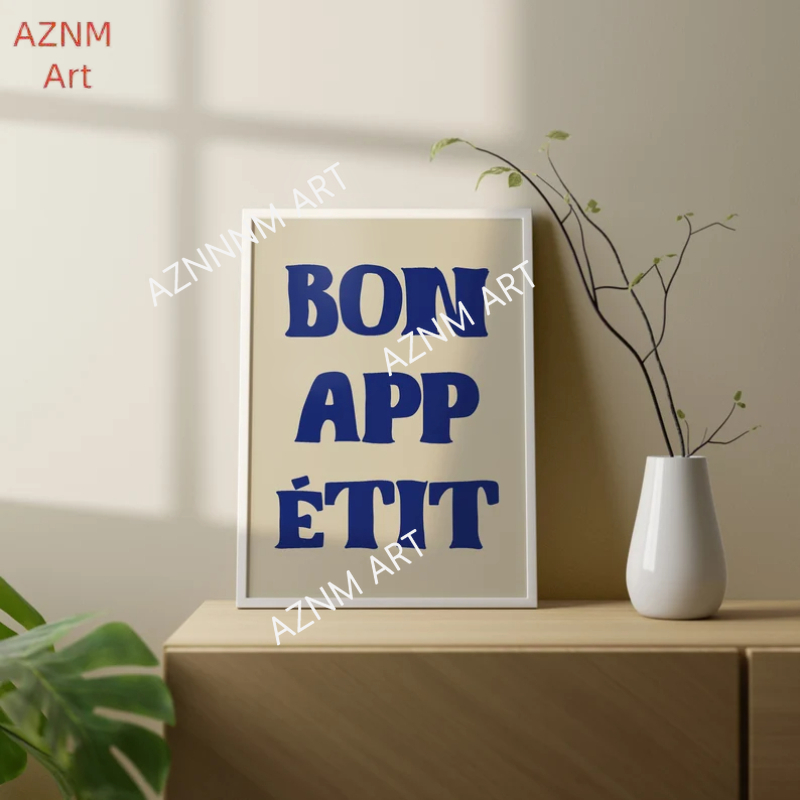 1pc Bon Appetit Art Poster Fre - Home Office Minimalist avis et prix