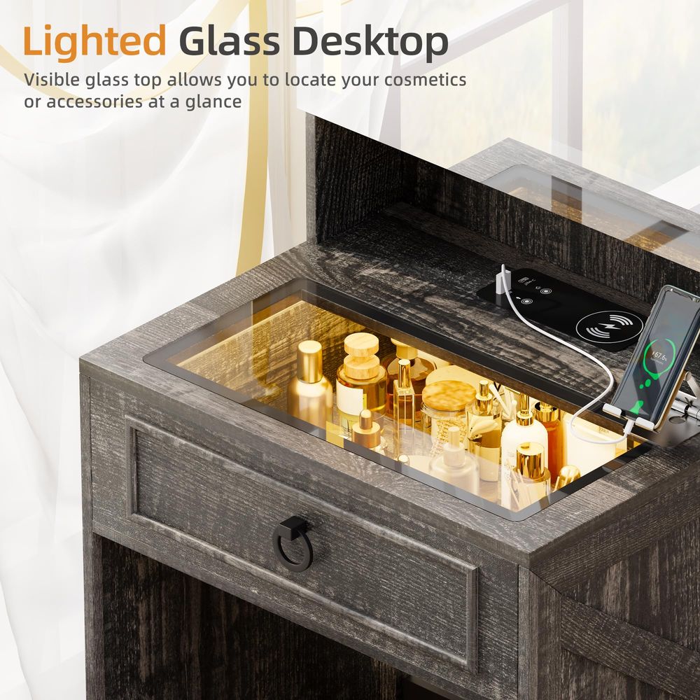3 in 1 Small Vanity Desk with  - Desk Charging Station avis et prix
