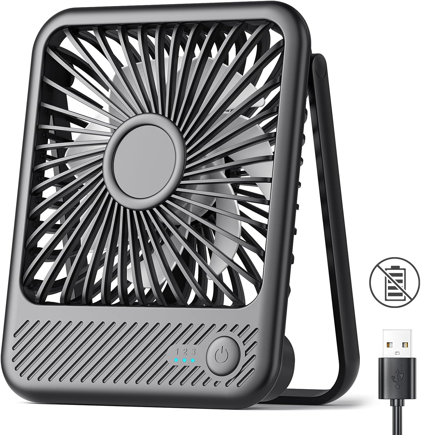 USB Desk Fan, 3-Speed Adjustab - Usb Desk Fan avis et prix