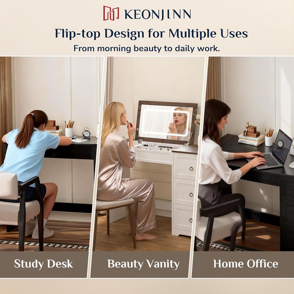 Keonjinn White lip Top Vanity  - Desk Charging Station avis et prix