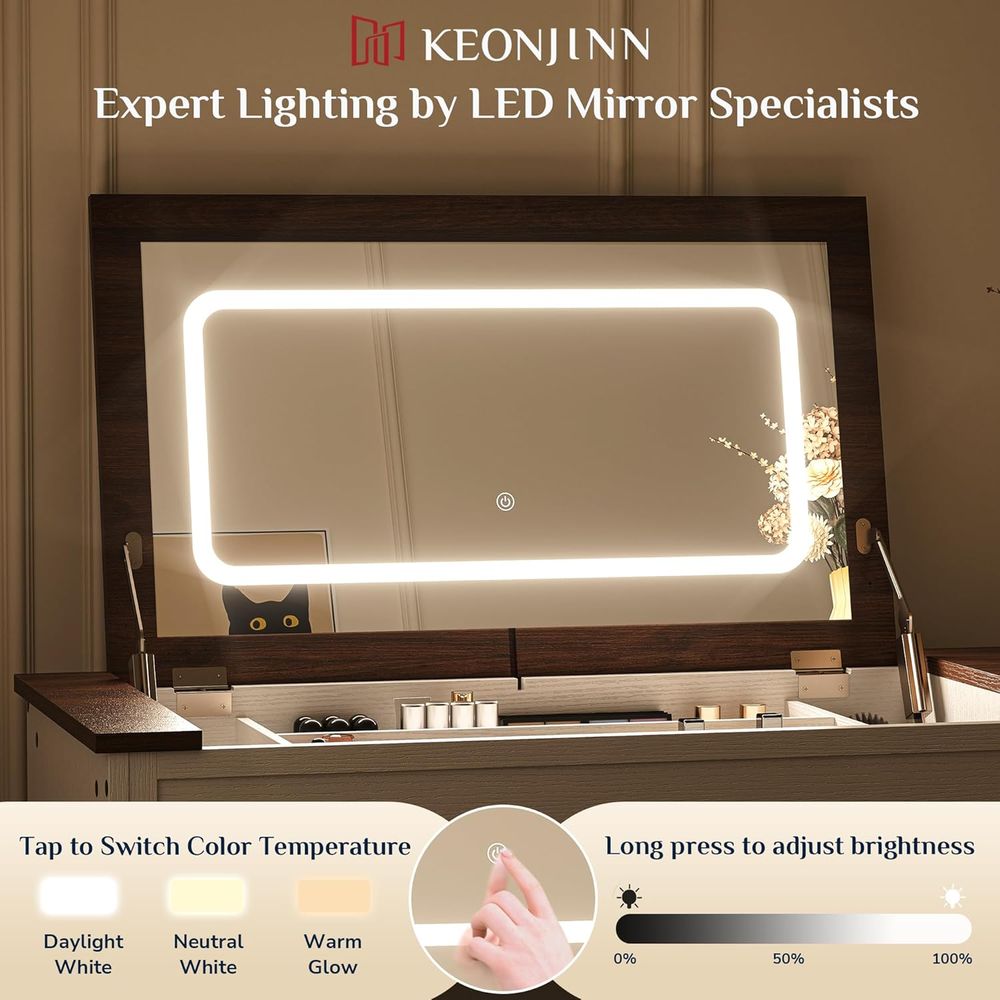 Keonjinn White lip Top Vanity  - Desk Charging Station avis et prix
