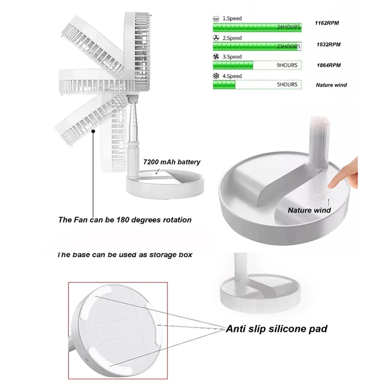 Outdoor Pedestal Telescopic St - Usb Desk Fan avis et prix