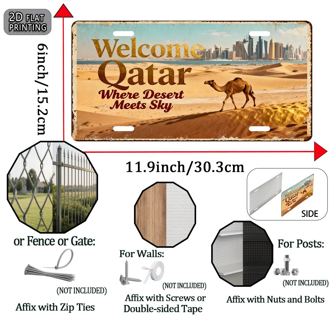 Tin Sign - Welcome Qatar Where - Home Office Qatar avis et prix