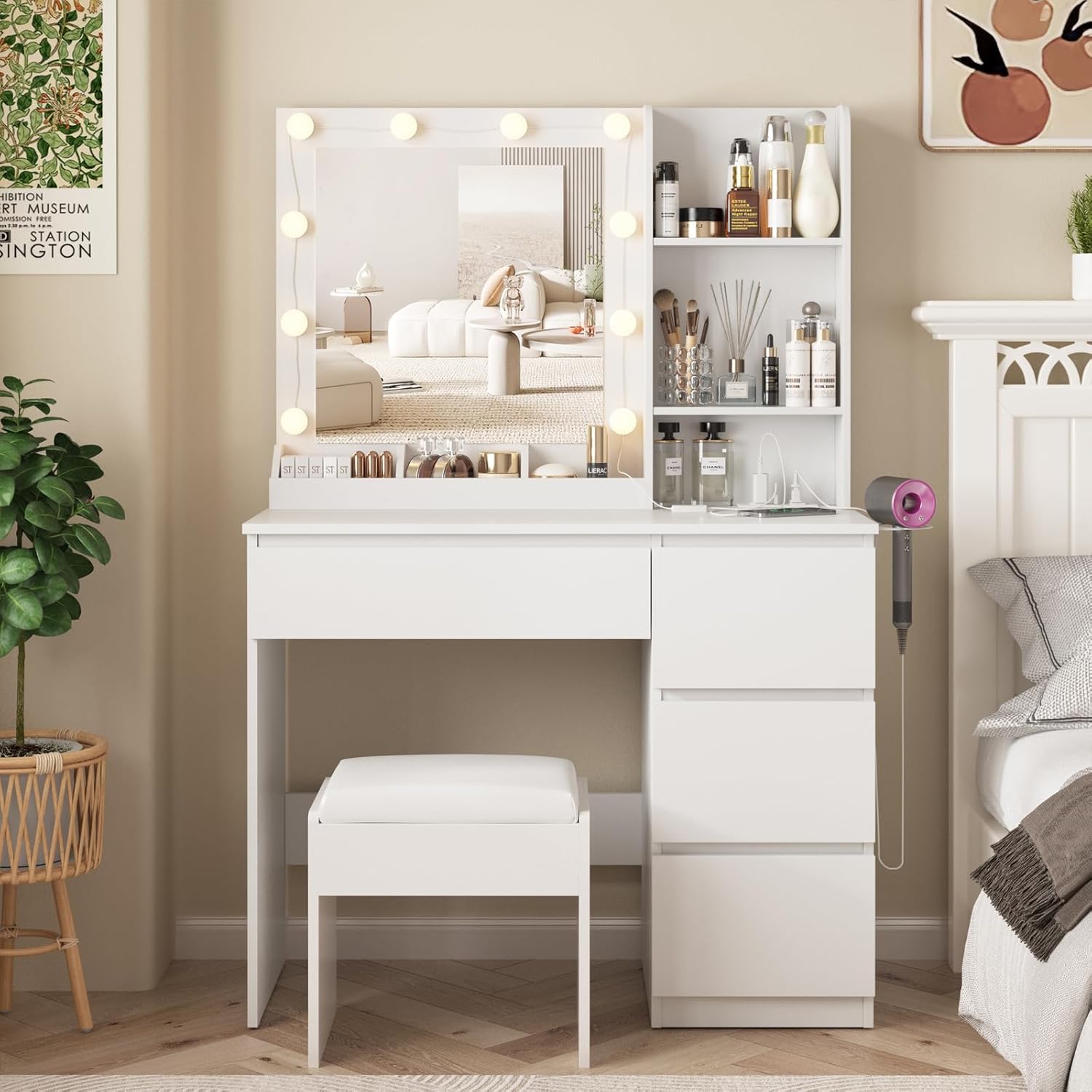 Makeup Vanity Desk Set with Mi - Power Strip Desk avis et prix