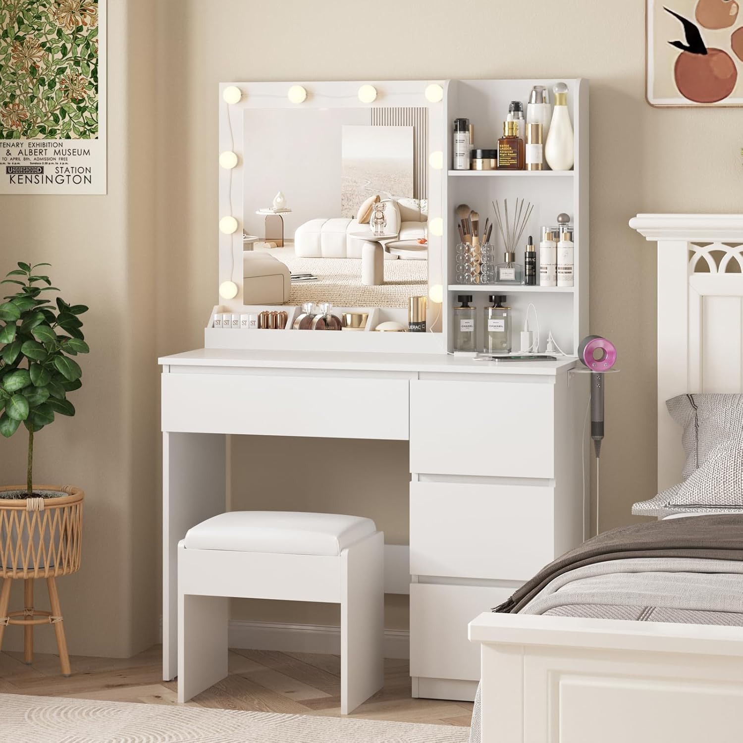 Makeup Vanity Desk Set with Mi - Power Strip Desk avis et prix