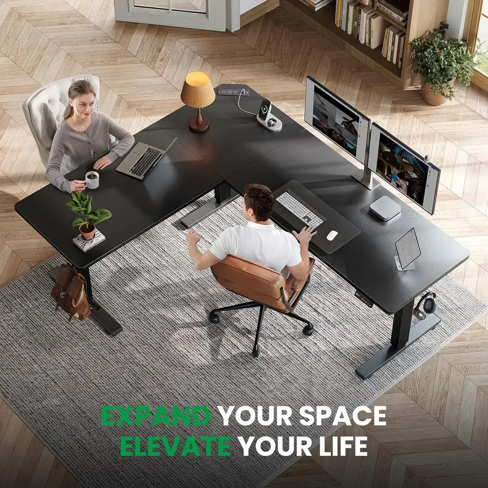 L-Shaped Standing Desk - 63 x  - Desk Charging Station avis et prix