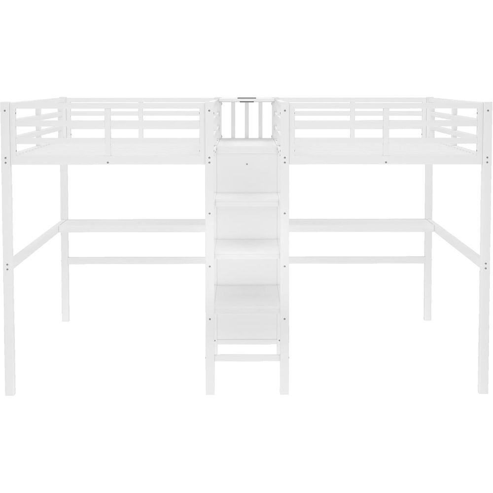 Twin Size Metal Bed with Desk, - Desk Charging Station avis et prix
