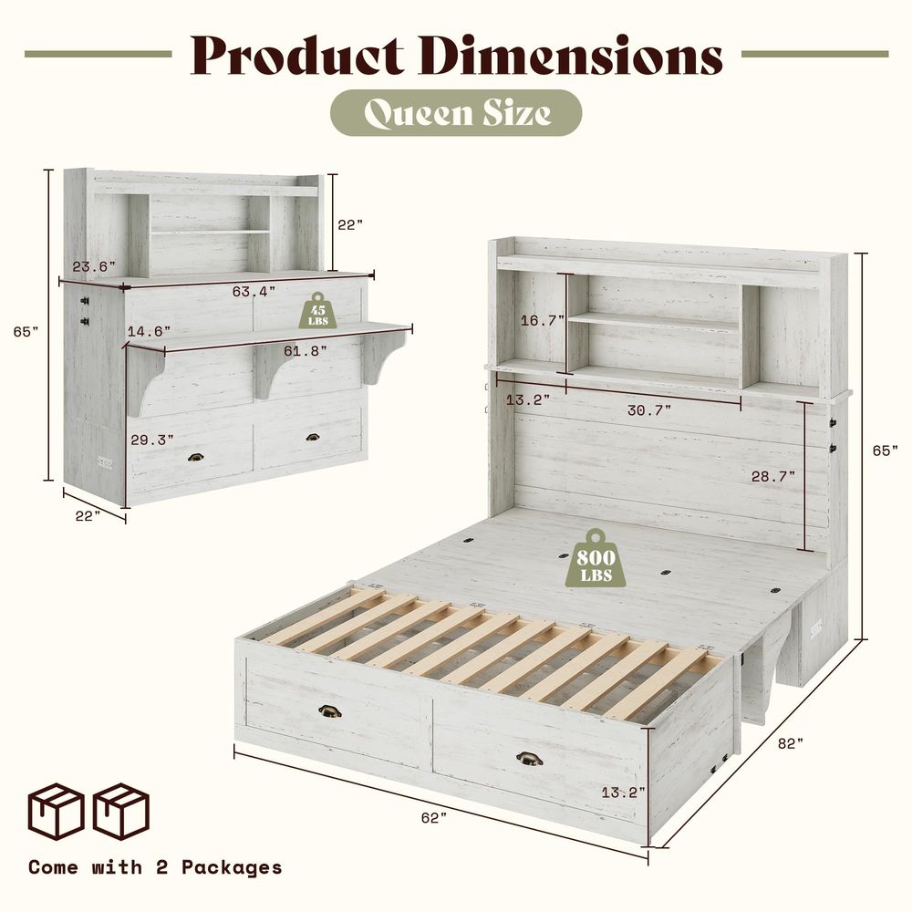 Murphy Wall Bed with Charging  - Desk Charging Station avis et prix