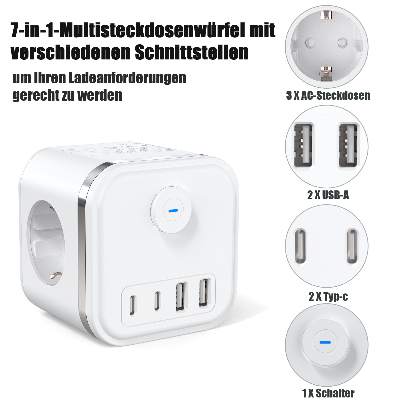 3680W Multi Plug EU Power Stri - Power Strip Desk avis et prix