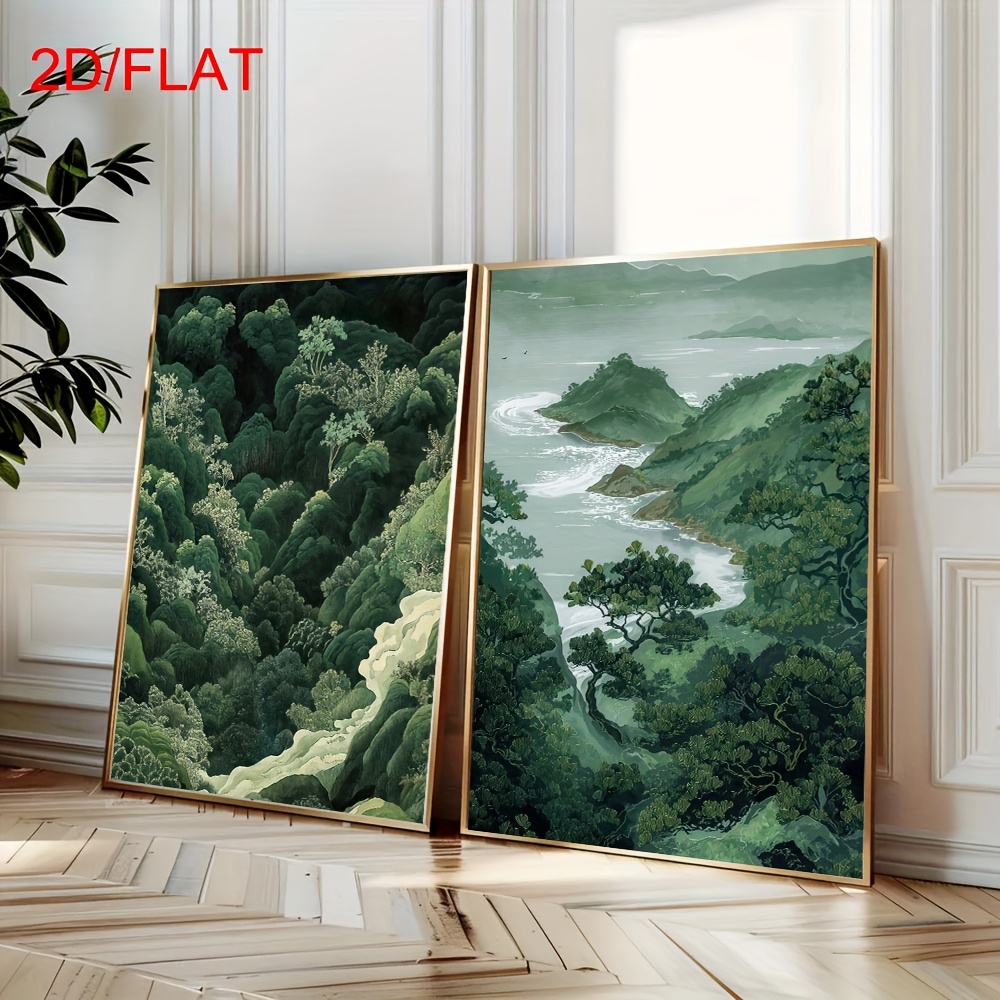 2pcs Modern Green Forest Mount - Home Office Minimalist avis et prix
