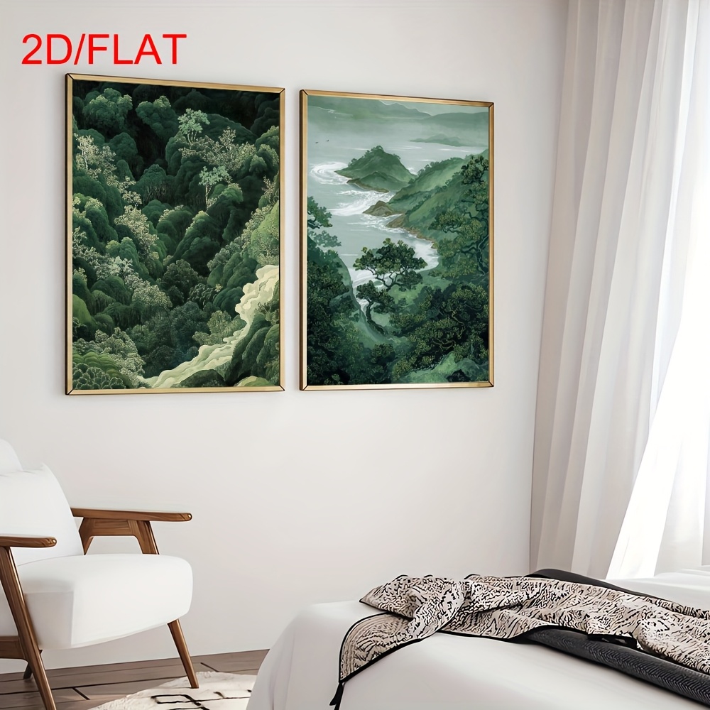 2pcs Modern Green Forest Mount - Home Office Minimalist avis et prix