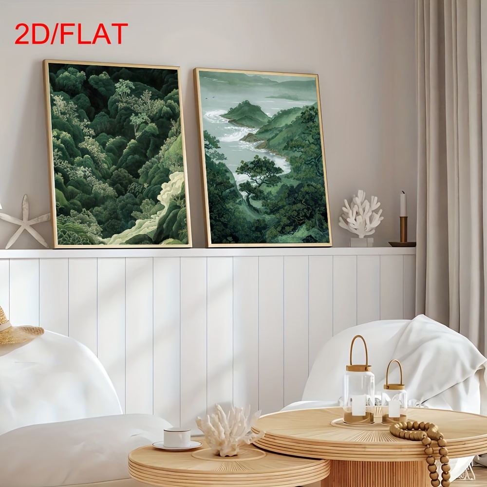 2pcs Modern Green Forest Mount - Home Office Minimalist avis et prix