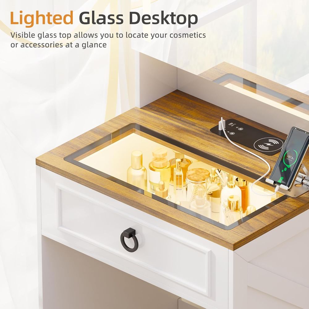 3-in-1 Small Vanity Desk with  - Desk Charging Station avis et prix
