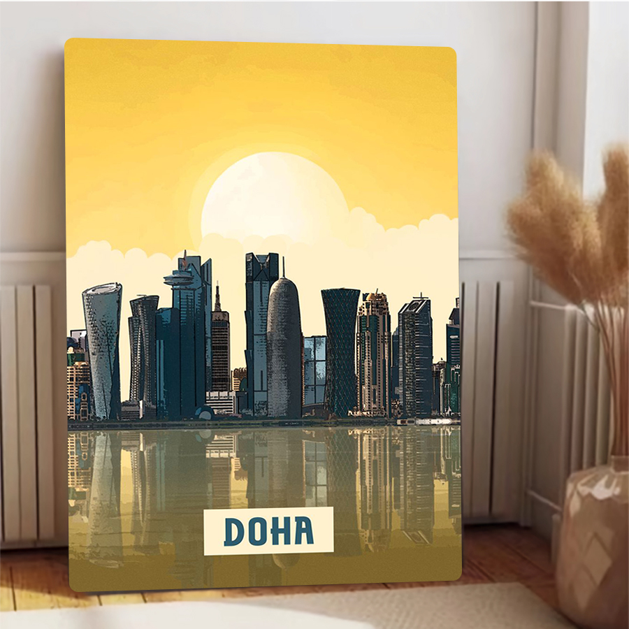 Doha Skyline Metal Wall Art Qa - Home Office Qatar avis et prix