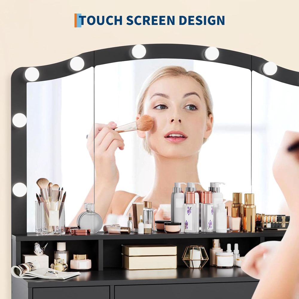 Lighted Vanity Desk with 10-LE - Desk Charging Station avis et prix