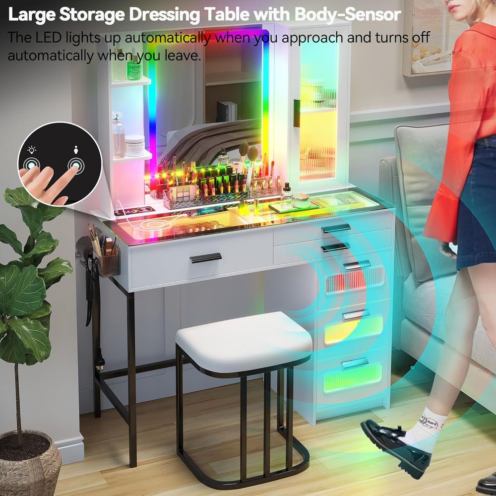 LED-Illuminated Glass Top Make - Desk Charging Station avis et prix