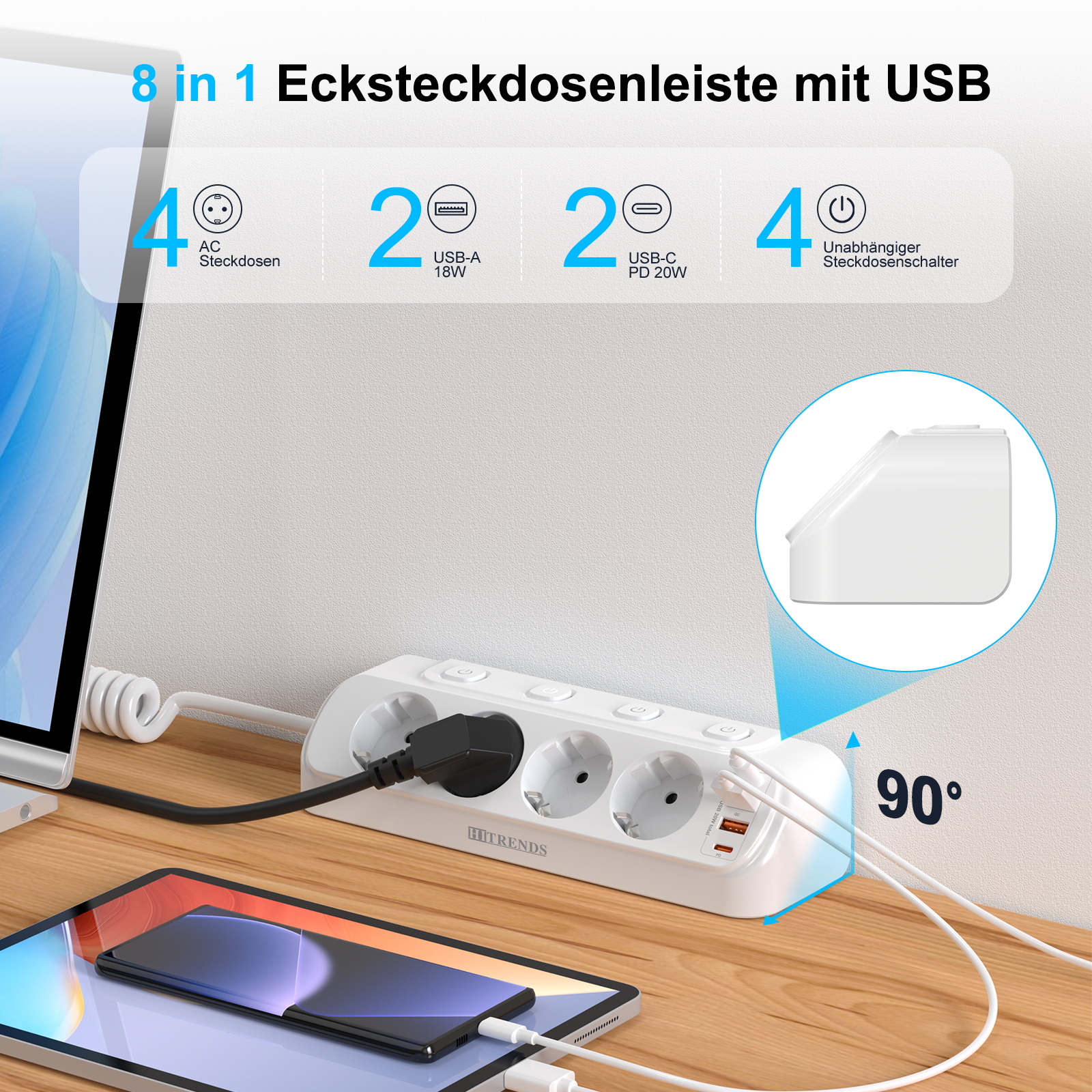 Eu plug Multi-function power b - Power Strip Desk avis et prix